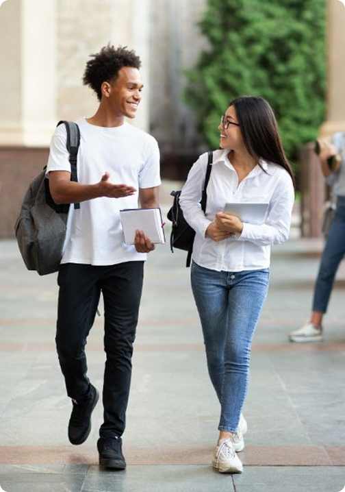 Students walking